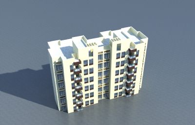 小区住宅,小高层房子3D模型