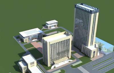 消防局办公楼,商业大楼3D模型