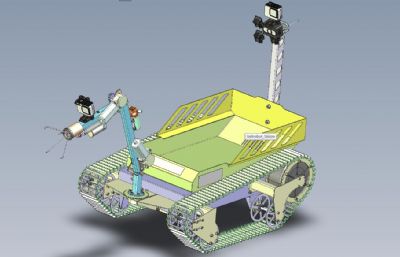 水下履带机器人车,水下无人机3D数模