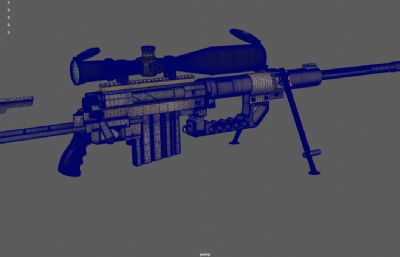 M200狙击步枪,大狙maya模型