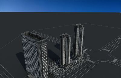 电力公司办公大楼,员工宿舍楼3D模型