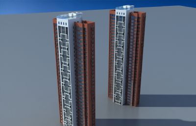 现代住宅,小区商品房3D模型