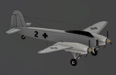 二战德军Me210战斗机3D模型