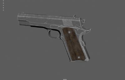 柯尔特M1911手枪道具3D maya模型