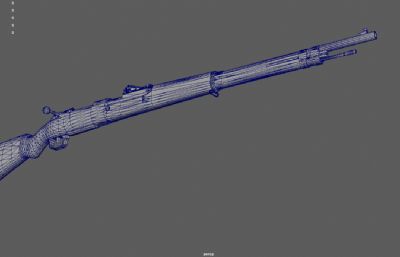 三八大盖,二战莫辛纳甘步枪,98k亨利步枪游戏道具3d maya模型