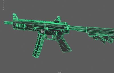 突击步枪,自动步枪道具3D maya模型塌陷文件
