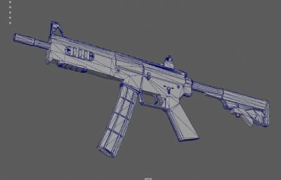 突击步枪,自动步枪道具3D maya模型塌陷文件