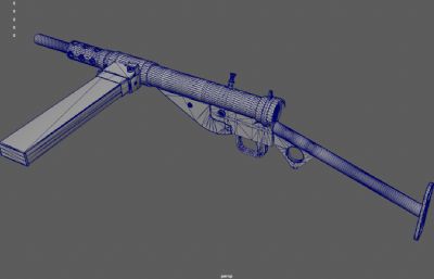 斯登MK2冲锋枪,歪把子道具3d maya模型
