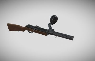 MP18冲锋枪道具3D maya模型