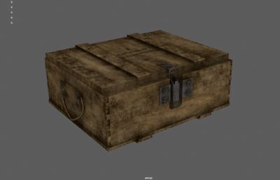 二战弹药箱,老式军用箱3d maya模型