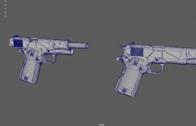 m1911手枪道具3d maya模型