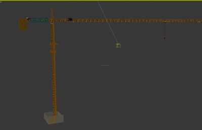 高空作业起吊,建筑工地塔吊3D模型