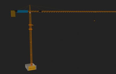 高空作业起吊,建筑工地塔吊3D模型