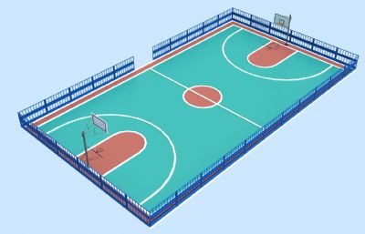 户外篮球场3D模型