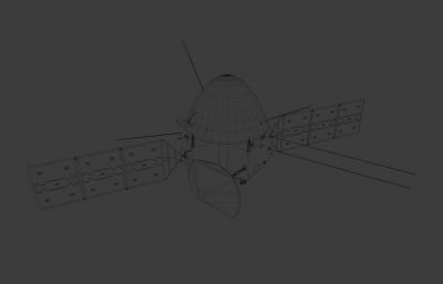 天问一号Blender模型(不含祝融号火星车),有太阳板展开动画