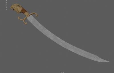 古代佩刀,欧洲弯刀,十字军刀3d maya模型
