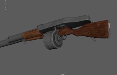 霍特自动步枪,冲锋枪3Dmaya模型