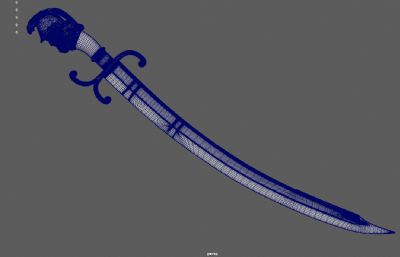 古代佩刀,欧洲弯刀,十字军刀3d maya模型