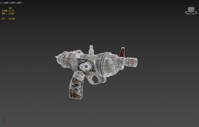 充电器手枪,Q版电枪3D模型