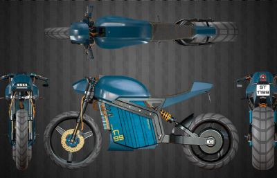 电动摩托车模型,MAX,OBJ,FBX多种格式