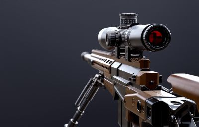 狙击步枪,高精狙3D模型