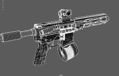 AR15冲击枪,轻武器游戏道具3DMAYA模型