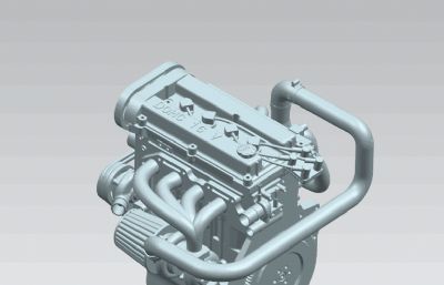 福特GT 16V发动机stp数模模型