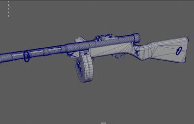 波波沙冲锋枪,PPSh41冲锋枪3d maya模型