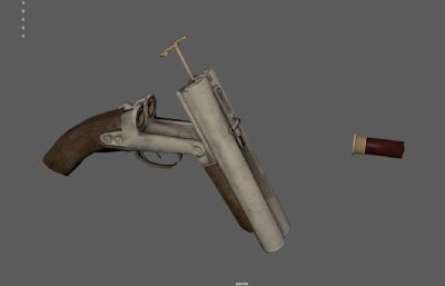 西洋火枪,滑膛枪,燧发枪游戏道具3dmaya模型
