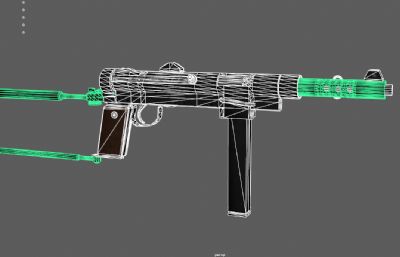m45式冲锋枪,卡尔古斯塔夫自动机枪3DMAYA模型