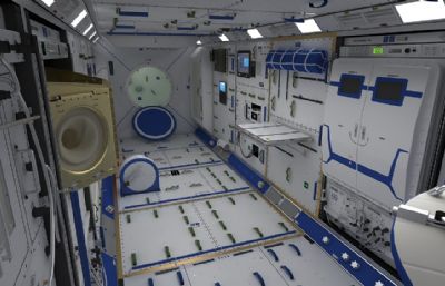 高细节问天号实验舱内部结构(中国天宫空间站)3D模型