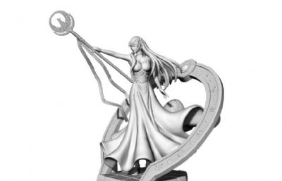 圣斗士星矢雅典娜雕像STL模型,可打印(网盘下载)