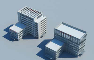 医院综合大楼,住院大楼,医院员工宿舍楼3D模型