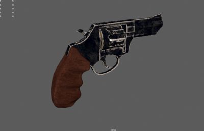 左轮手枪,卡利伯357手枪游戏道具3dmaya模型