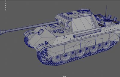 黑豹G坦克,二战重型坦克,装甲车maya模型