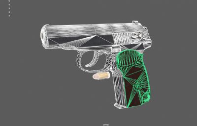 马卡洛夫手枪,半自动手枪3dmaya模型