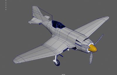 P-100复仇者战机,二战飞机,战斗机3dmaya模型