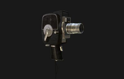 Keystone老式电影摄影机,老式手持8毫米照相机,手持照相机3dmaya模型