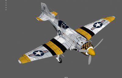 P-100复仇者战机,二战飞机,战斗机3dmaya模型