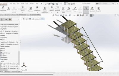 阁楼用剪式可折叠梯子3D数模