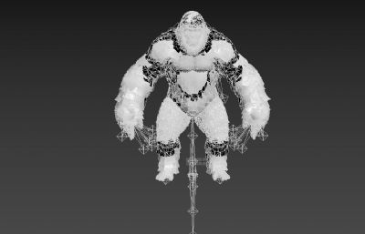 写实黑猩猩,次世代游戏BOSS怪3D模型,FBX格式