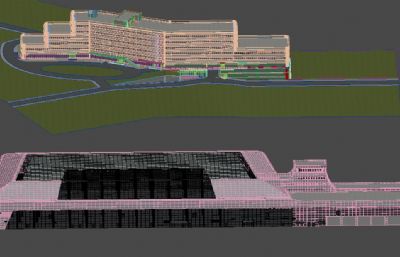 重庆万州机场航站楼,综合楼3D模型