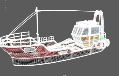 渔船,捕捞船,水产渔业船只,破旧小船3dmaya模型