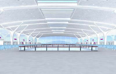 火车站,客运站,候车厅,候车大厅3D模型