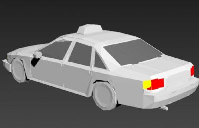 低模出租车3D模型,FBX格式