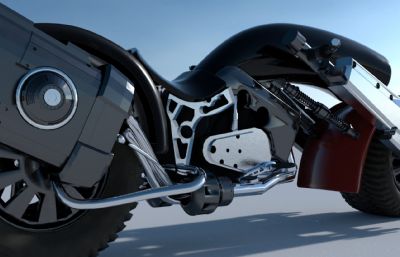科幻摩托车,机车3D模型,OBJ格式