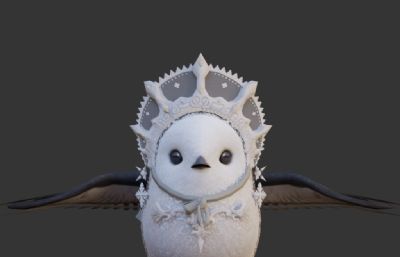 超萌可爱的银喉山雀公主,骑士,贵族,各种品种3D模型,FBX格式,带绑定