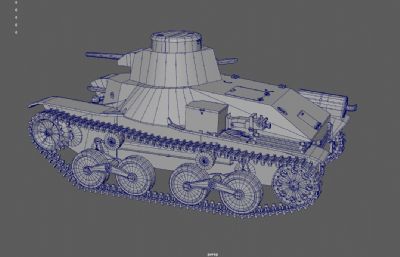 二战日本95型坦克,装甲车游戏道具3dmaya模型