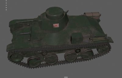 二战日本95型坦克,装甲车游戏道具3dmaya模型