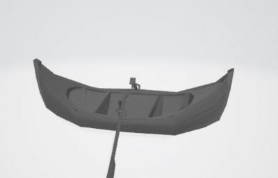 单人划桨小船maya模型,OBJ格式